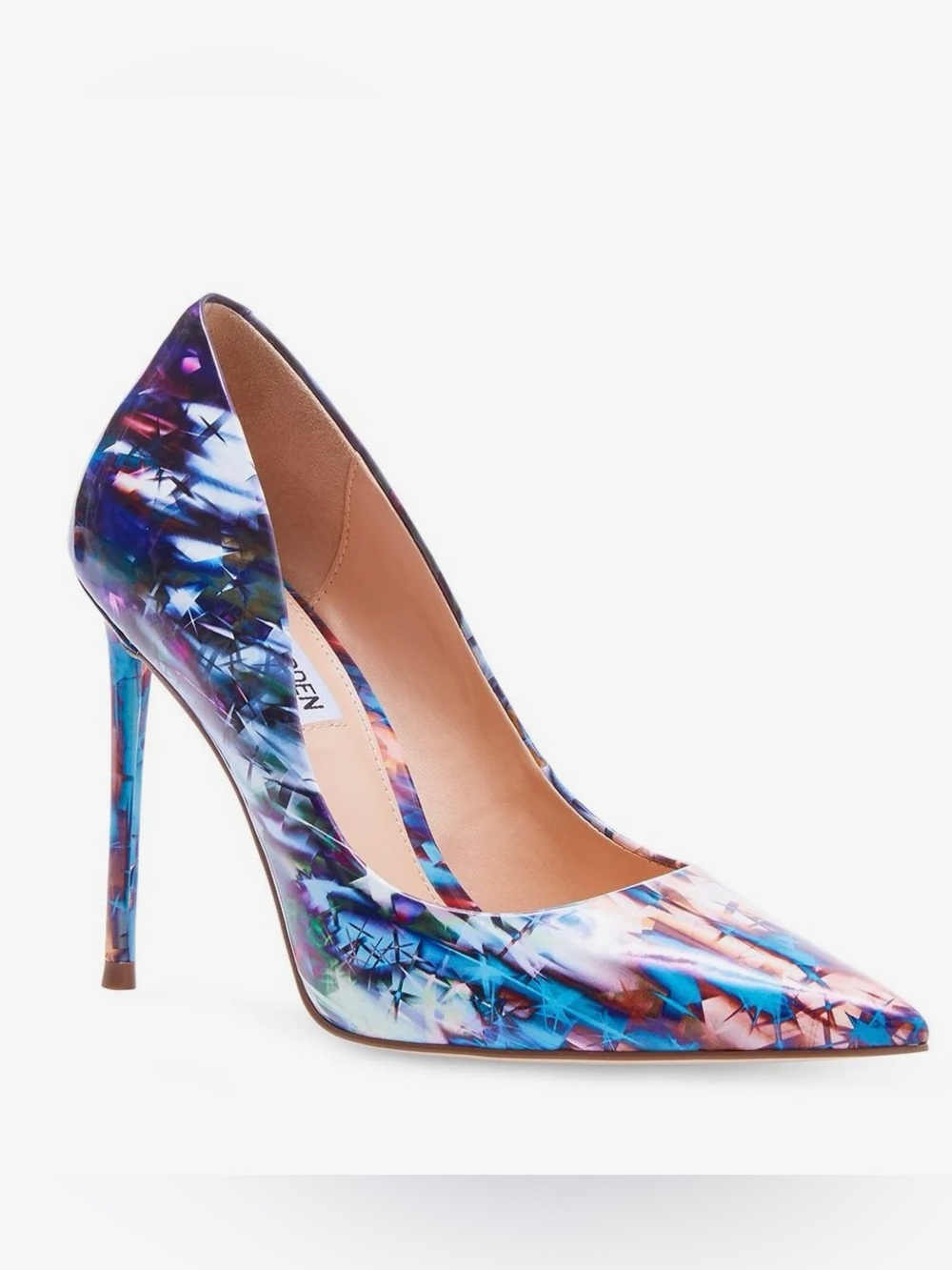 NIB Steve Madden Vala Pump Heel Shoes in Blue Multi Sz 8.5 Summer Club Party